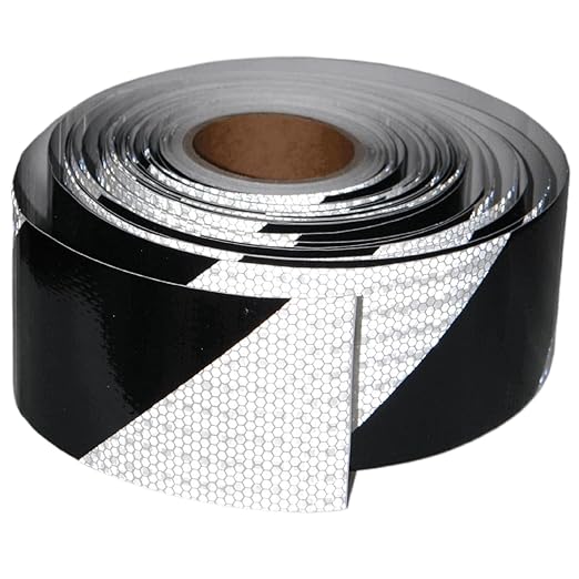 Black and White Reflective Tape 4 Inch x 168 Feet, Outdoor Waterproof High Visibility Stickers, High Intensity Safety Strips