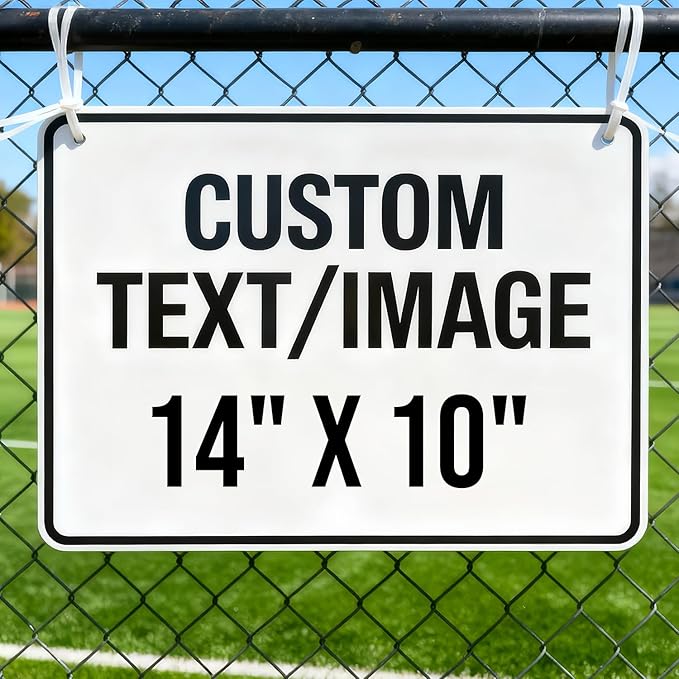 Custom Personalized Outdoor Metal Sign, 14x10 Inch Durable Rust-Free & Weatherproof Aluminum with Reflective Option. Ideal for Gate, Fence, Warehouse, or Yard Use. Single/Double Sided.