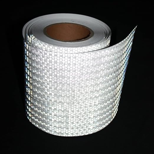 White Non Fading Reflective Tape Outdoor Waterproof 6 inch Wide for Truck, High Visibility Safety Adhesive Stickers (66 feet)