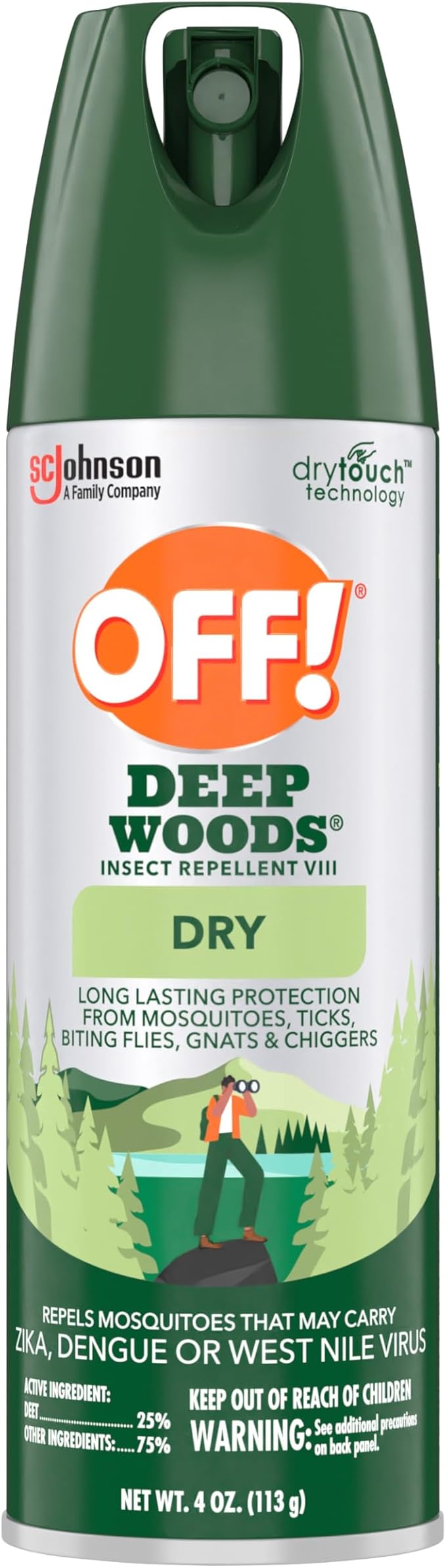OFF! Deep Woods Insect Repellent Aerosol, Dry, Non-Greasy Formula, Bug Spray with Long Lasting Protection from Mosquitoes, 4 Oz, 2 Count