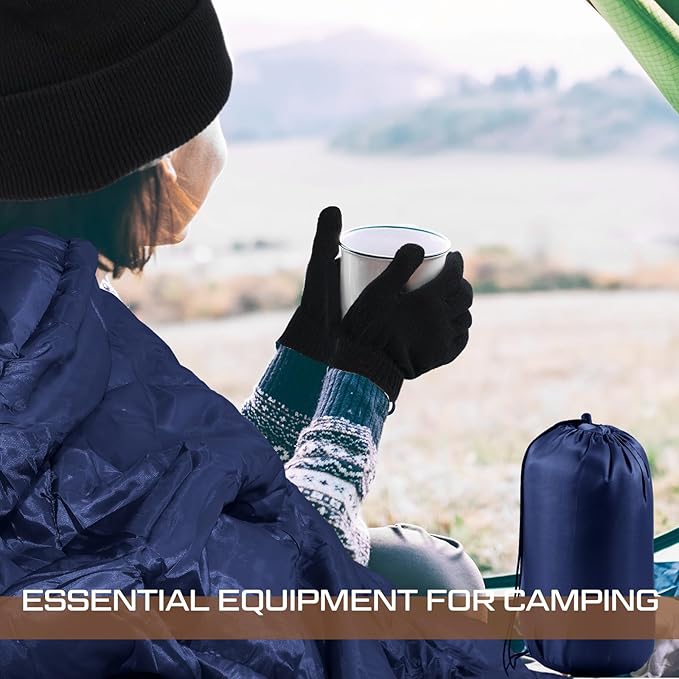 Tranqun 30 Pcs Bulk Sleeping Bags for Homeless Adults, Cold Weather Camping Sleeping Bag Liner with Winter Beanies and Gloves, Waterproof Lightweight for Backpacking Emergency Supplies