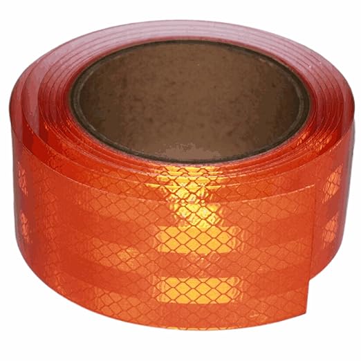 Industrial Non Fading Reflective Tape Orange 2 inch Wide, Outdoor Waterproof High Visibility Safety Warning Adhesive Strips (10 feet)