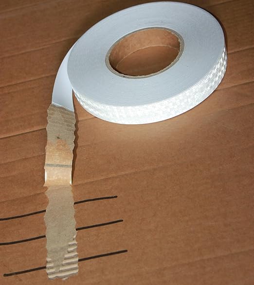 White Reflective Tape Outdoor Waterproof 1 inch, High Visibility Hazard Conspicuity Safety Industrial Marking Tape (166 feet)