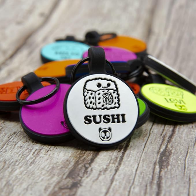 Silent Identification with Waterproof and Durable Silicone Dog Tags: Lightweight, Allergen-Free, and Customizable Round Foods Orange