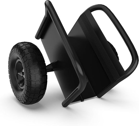 Moving Dolly with Handle, 2 × 10" Heavy Duty Solid Rubber Tires Wheels 1000LBS Load Capacity for Panel/Slab/Plywood/Door/Granite/Drywall Material Handling and More - Black