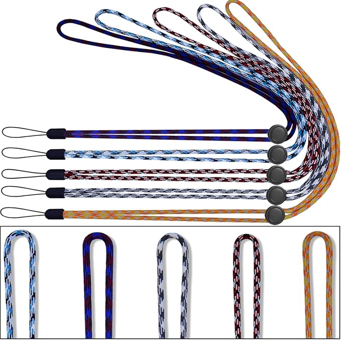 YOUOWO 5 Pack 5 Colours Adjustable Lanyards Neck Strap Lanyard For Keys Pen Phone ID Badges Holder