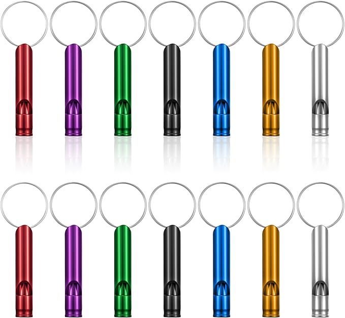 TIESOME 35 Pcs Whistle Keychain, Aluminum Extra Loud Emergency Safety Whistles with Key Ring, Survival Whistle for Camping, Hiking, Boating, Hunting, Outdoor Protection