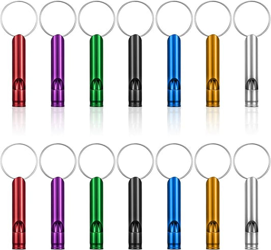 TIESOME 35 Pcs Whistle Keychain, Aluminum Extra Loud Emergency Safety Whistles with Key Ring, Survival Whistle for Camping, Hiking, Boating, Hunting, Outdoor Protection