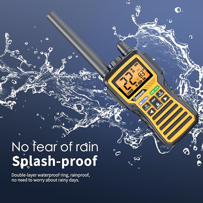GU1 Long Range GMRS walkie talkies for Adults - Two-Way Radio, Flashlight, 60 Channels & 121 Privacy Codes, NOAA Weather Alert, VOX, FM Radio, SOS for Job Site, Hiking, Camping