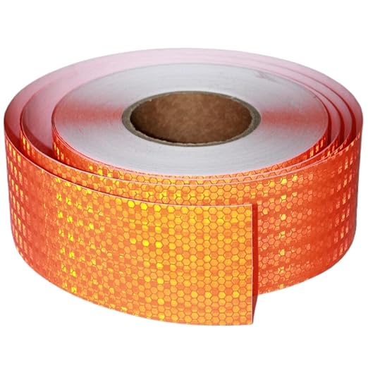 Industrial Reflective Tape Orange 3 inch Wide, Outdoor Waterproof High Visibility Safety Warning Adhesive Reflector Strips (166 feet)