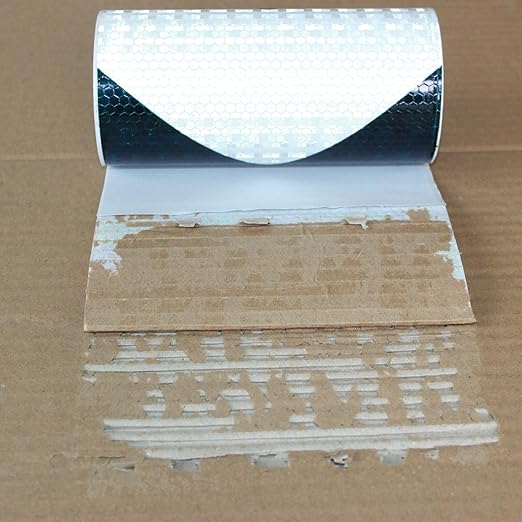 Black White Reflective Tape 6 inch, Outdoor Waterproof Hazard Conspicuity Warning Industrial Marking Tape (11 feet)