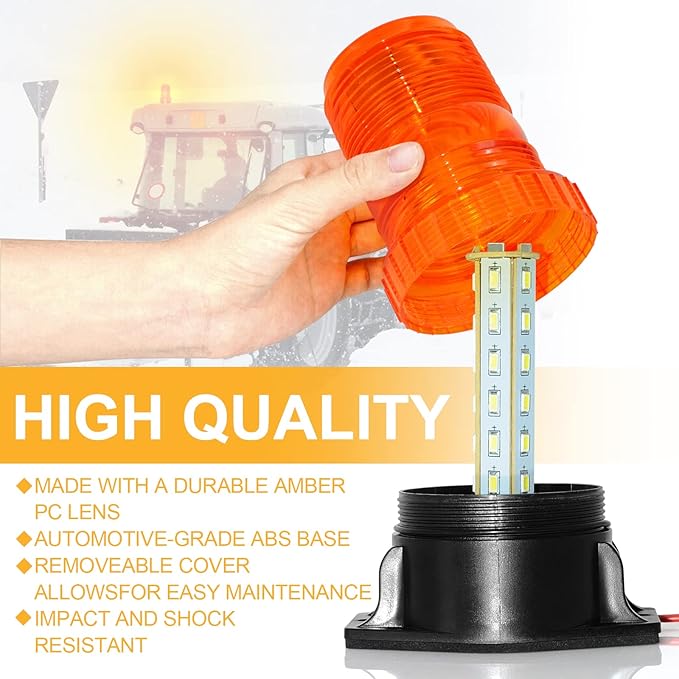 30 LED Amber Forklift Strobe Light 30W Vehicle Roof Safety Beacon Light for 10-110V Mower, ATV, Trucks, Tractor, Golf Carts, UTV, Cars, Bus - 6 Pack