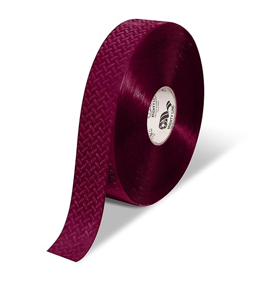 Mighty Line 2" Anti-Slip Solid Color Floor Marking Tape for Safety, Caution, Warning, Flooring, Heavy-Duty, Peel and Stick, Adhesive, Industrial Quality, 100' Roll, Purple