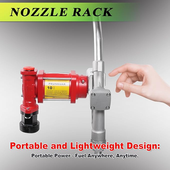 12V Fuel Transfer Pump w/Manual Nozzle, 10 GPM High Flow DC Diesel Transfer Pump, Gas Heavy Duty Transfer Pump with Filter for Gasoline, Diesel, Kerosene, Biodiesel and More