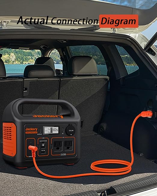 14AWG 2M/6.6FT Car Charging Cable for Jackery Portable Power Station Explorer 880 550 500 300 290 240 160 Cigarette Lighter Charger DC Adapter Cord
