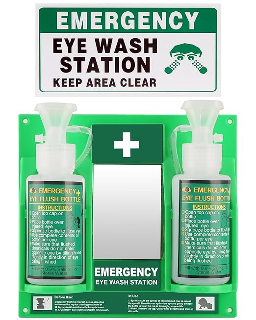 Portable Eyewash Station OSHA-Approved - Wall-Mounted Emergency Eye Wash Flush Bottles Kit 16oz Without Eyewash Solution