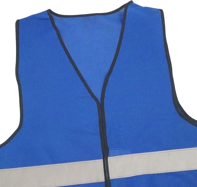 Reflective Safety Vest High Visibility Emergency Vest Construction Mesh Vest Industrial Lightweight Vest Breathable Traffic Vest Neon Blue for Night Running 5PCS