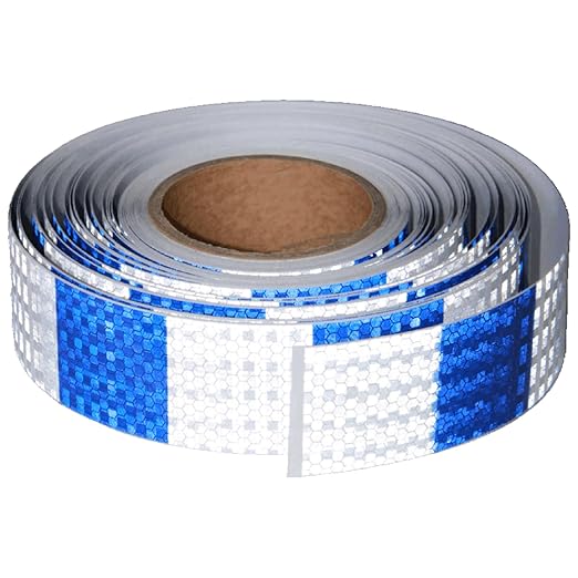 Reflective Tape Blue White 2 Inch x 168 Feet, Outdoor Waterproof Warning Reflector, Night Safety Stickers for Car Bicycles