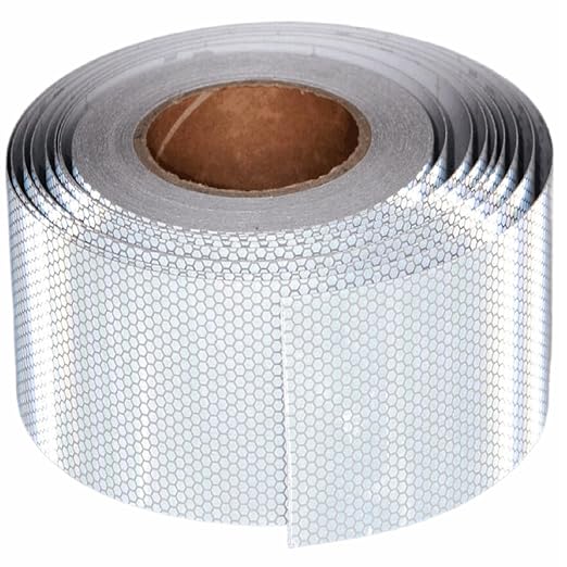 Industrial Non Fading Reflective Tape Silver 4 inch Wide, Outdoor Waterproof High Visibility Safety Warning Adhesive Strips (66 feet)