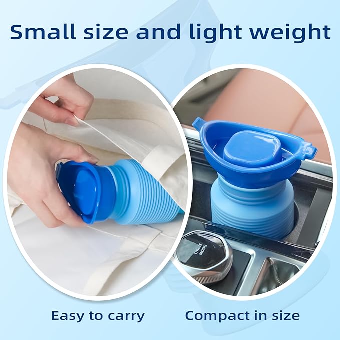 Pee Bottles for Men, Adjustable Emergency Urinal 750ml, Car Pee Bottle for Men and Women, Portable Toilet for Car, Shrinkable Personal Mobile Toilet,Urine Bottle, Travelling, Traffic Jams & Hiking