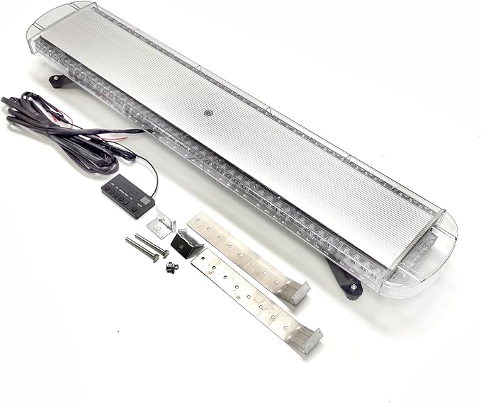 CFLMYYXGS Silver Case 26 Strobe Patterns Emergency Warning Light bar Flashing Vehicles Security Law Snowplow Tow Trucks Crane Construction Cars Wreckers Beacon Light (88 LED-Amber)