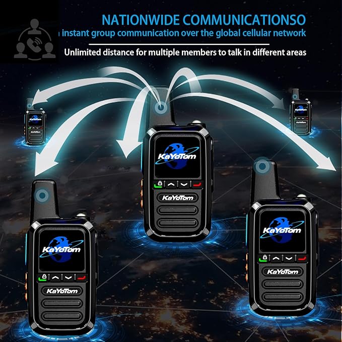 4g Poc Walkie Talkie Long Distance,Unlimited Distance Walkie Talkie;Fcc Certified,with Free Lifetime Sim Card,with Clear Audio for Truck Drivers to Communicate Remotely During Logistics Operations