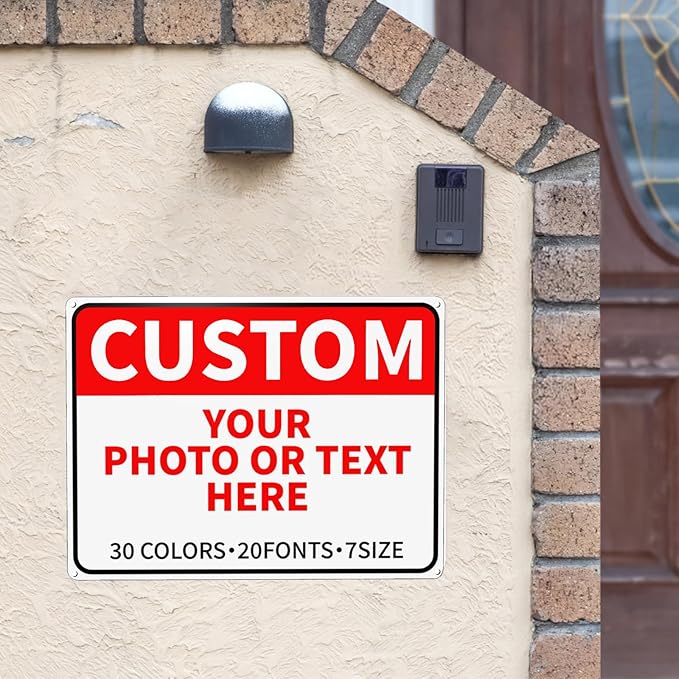 Custom Metal Signs - Personalized Business, Office, Home, Delivery, Road, Garden, Hazard, Parking, Decorative Signs, 18''x12''