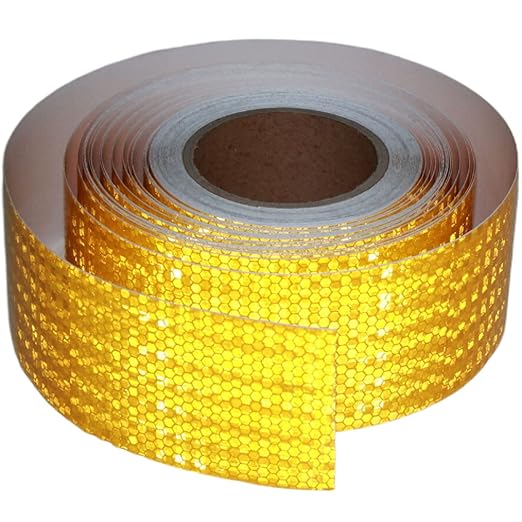 Yellow Reflective Tape Outdoor Waterproof 3 inch Wide for Cars, High Visibility Safety Warning Adhesive Stickers Strips (66 feet)
