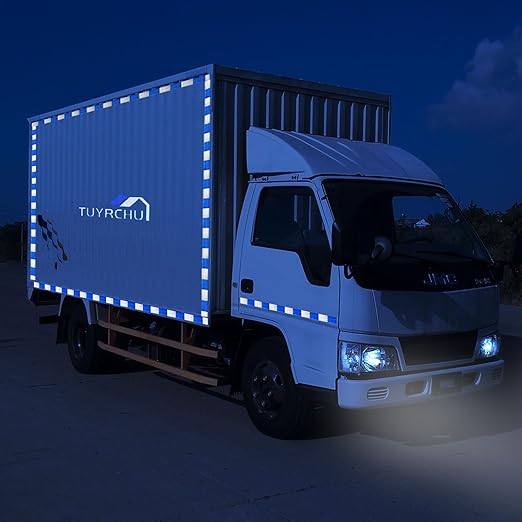 Reflective Tape Blue White 4 Inch x 168 Feet, Outdoor Waterproof High Visibility Stickers, HGH Intensity Strips for Vehicles