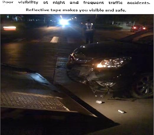 Blue White Reflective Tape Outdoor Waterproof 3 inch, High Visibility Conspicuity Safety Industrial Marking Tape (11 feet)