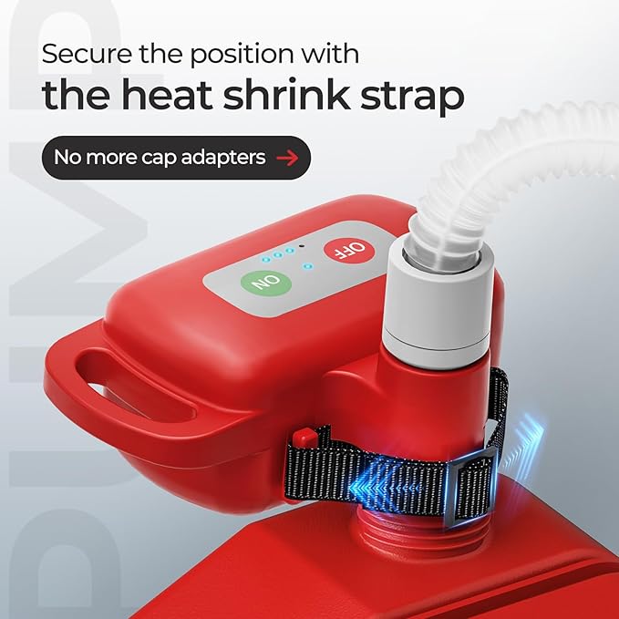 Automatic Fuel Transfer Pump, Fast 3.2 GPM Flow Gas Transfer Pump with Auto Stop Sensor Fuel Gas Can Pump, Rechargeable Lithium-Ion Battery Gas Pump, Red