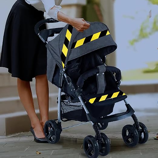 Yellow Black Reflective Tape Outdoor Waterproof 1 inch X 66 feet, High Visibility Hazard Conspicuity Safety Industrial Marking Tape