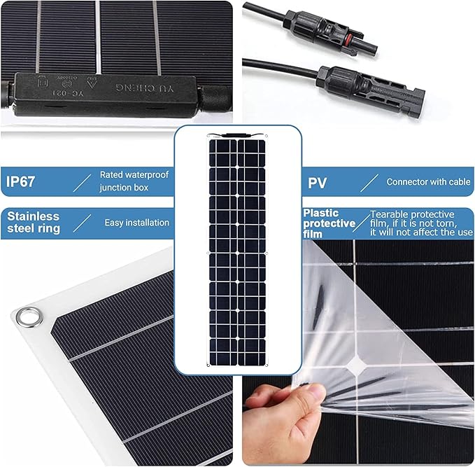 400 Watt Flexible Solar Panel for RV, 2 × 200 Watt 12 Volt Solar Power Panel Kit with 40A Solar Charge Controller Monocrystalline Solar Panels for Camping Off Grid Car Battery Charging Boat