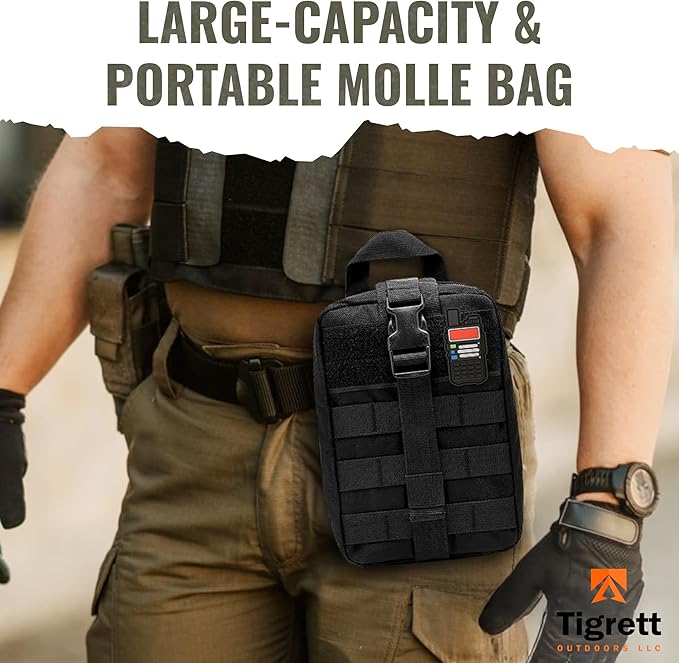 Ham Radio Go Bag with Tear-Away Hook and Loop Back - Molle Compatible, Multi-Pocket Design for Radios, Cables, and Gear - Great for Radio Bugout Bag and Survival Kit