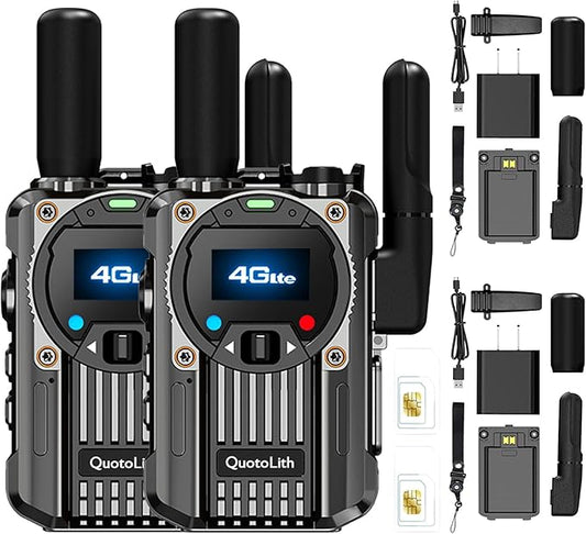 (Lifetime Free) Walkie Talkie Unlimited Range 4G LTE PoC Long-Range Walkie Talkie,Featuring a portative AM/FM Function,FCC Certified,Suitable for Transportation fleets,Construction Sites, etc.