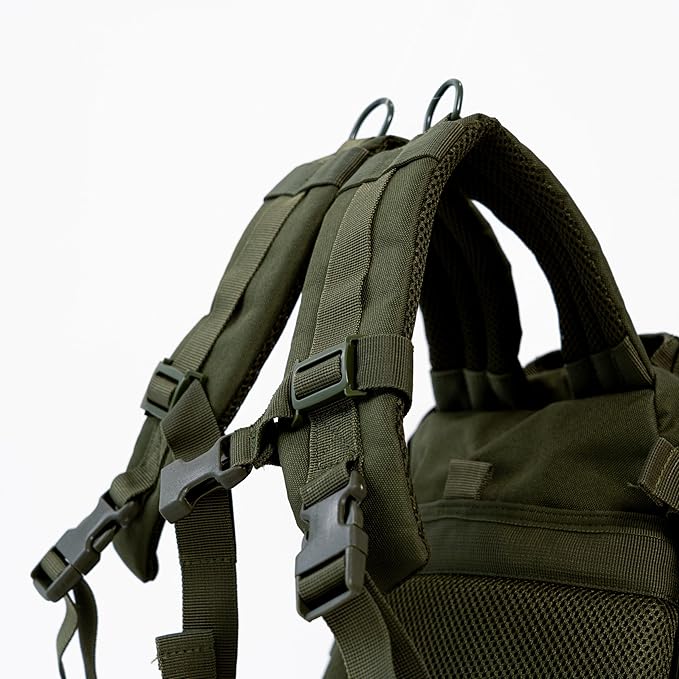 25 L Tactical Backpack: durable military-style backpack with MOLLE system for everyday use, gym, hiking, fishing, camping, and outdoor sports. (Olive Drab, Army green/Military Style)