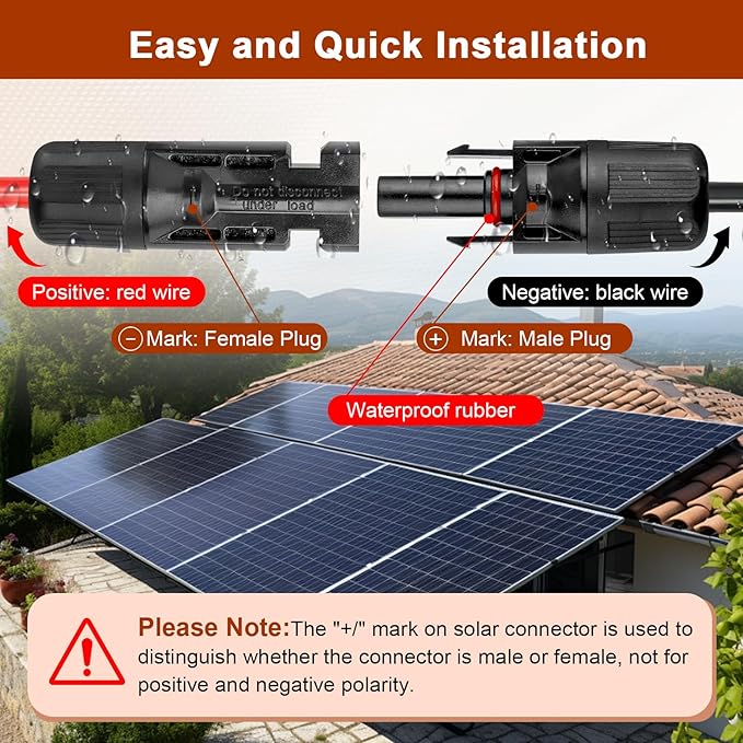 Solar to DC 8mm Charge Extension Cable 30FT,12AWG+14AWG Solar Cable with Solar Panel Connector to DC7909/8020 Compatible with Anker,GZ Yeti,BLUETT,Jackery Portable Power Station