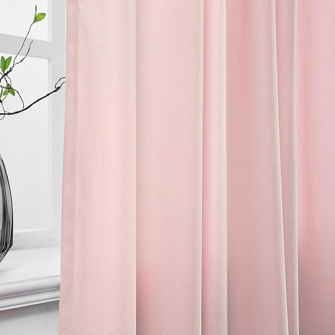 Macochico 12ft Wide x 7ft Tall Hospital Curtains Nickel Grommet Clinic SPA Curtains Hanging for Hospital Medical Clinic SPA Lab Pink Cubicle Curtain Room Divider (1 Panel)