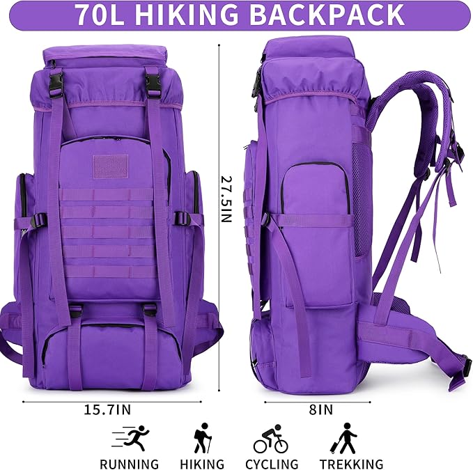 Hiking Backpack for Men 70L/100L Camping Backpack Military Rucksack Molle 3 Days Assault Pack for Climbing