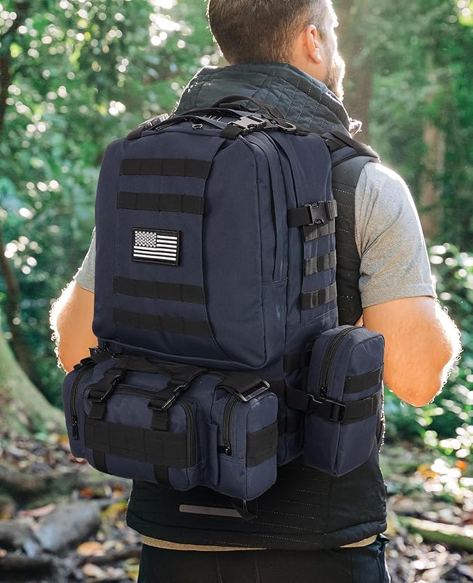 CVLIFE Tactical Backpack Military Army Rucksack 60L Large Assault Pack Detachable Molle Bag…