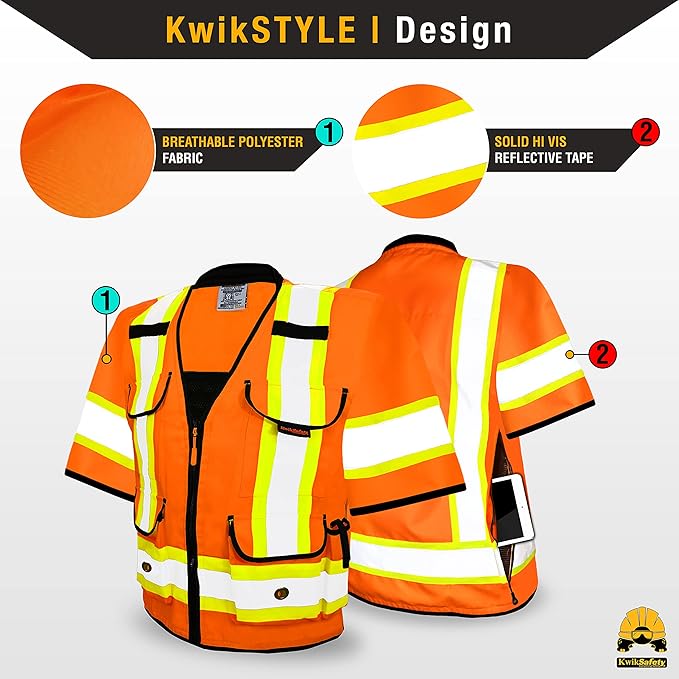 KwikSafety - Charlotte, NC - GODFATHER Safety Vest [CUSHIONED COLLAR + TABLET POCKET] ANSI OSHA