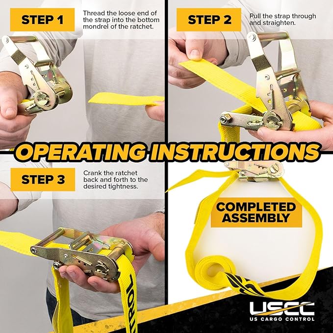 US Cargo Control Endless Ratchet Straps (25-Pack), 2 Inch x 20 Foot Hookless Ratchet Straps, 6,000 LBS Break Strength, Black Tie Downs for Flatbed Trailers or Trucks, Great for Cargo Bundling
