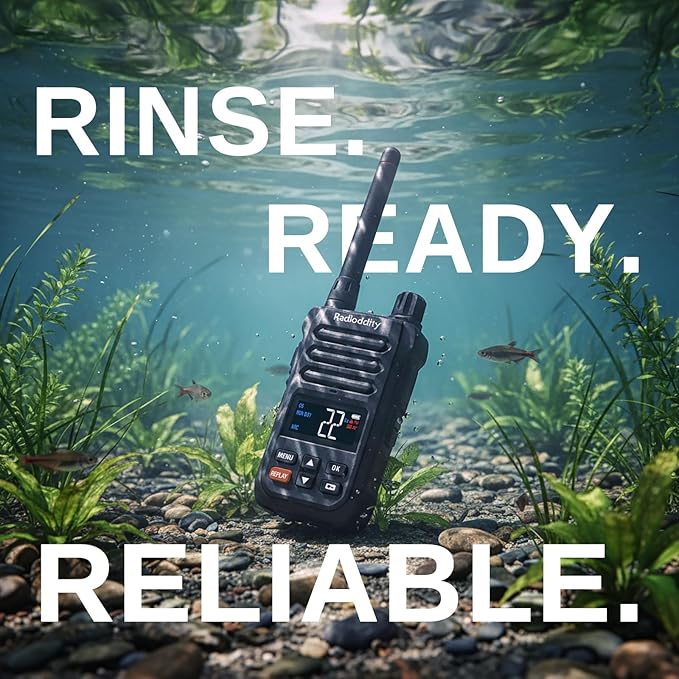 Radioddity X1 Walkie Talkies Long Range, IP67 Waterproof Heavy Duty FRS Two Way Radios with Noise Reduction, Recording, NOAA Scan & Alert, VOX, SOS, 2500mAh USB-C for Outdoor Job Site, 4 Pack
