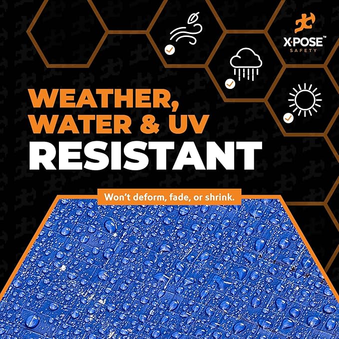 Xpose Safety 10’ x 12’ Heavy Blue/Brown Tarp - Waterproof - 7 Mil Weatherproof Camping Tarp for Tent, Rain, Wind & Sun - Plastic Tarpaulin Cover Outdoor for Roof, Trailer, RV, Car, Boat