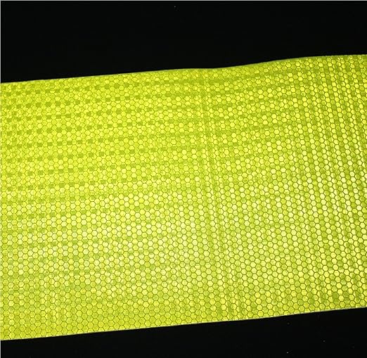 Fluorescent Yellow Reflective Tape Outdoor Waterproof 8 inch Wide, High Visibility Warning Safety Industrial Marking Tape (68 feet)