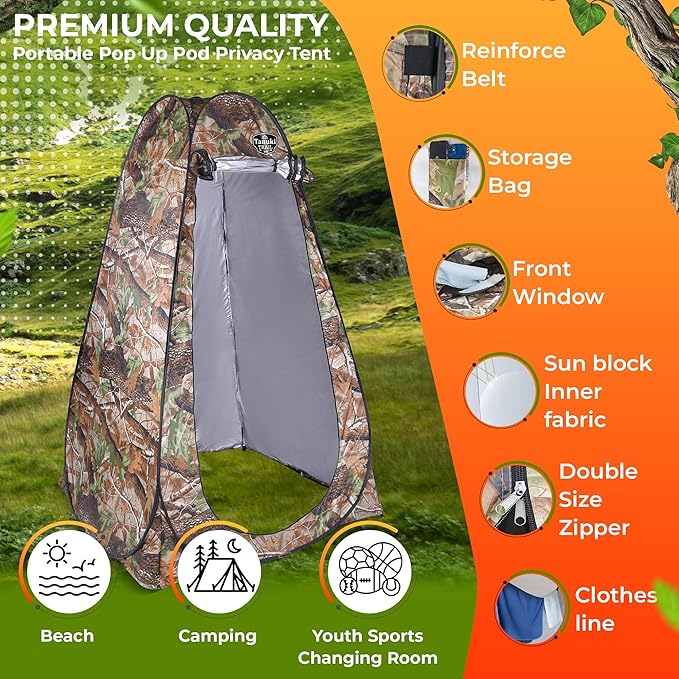 Waterproof Portable Camping Toilet Tent - Privacy Camping Bathroom Tent for Adults - Outdoor Toilet for Camping with 12 Waste Bags - Porta Potty for Camping - Camping Potty, Camp Toilet Portable
