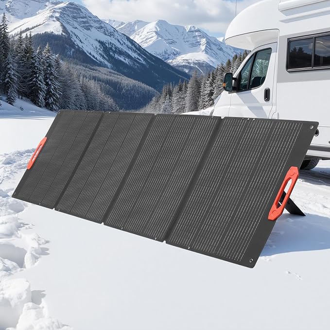 VEVOR 300W Foldable Monocrystalline Solar Panel, 23% High-Efficiency Portable Mono Solar Panel Charger with MC4 Output & 10-in-1 DC Adapters, IP67 Waterproof for Power Stations, Camping, Hiking Trips