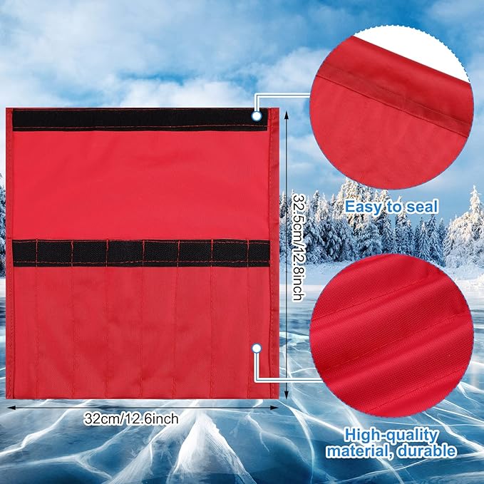 Oudain 7 Pcs Steel Ice Anchor Kit Threaded Ice Fishing Shelter Anchors for Winter Outdoor Camping Shanty Tent