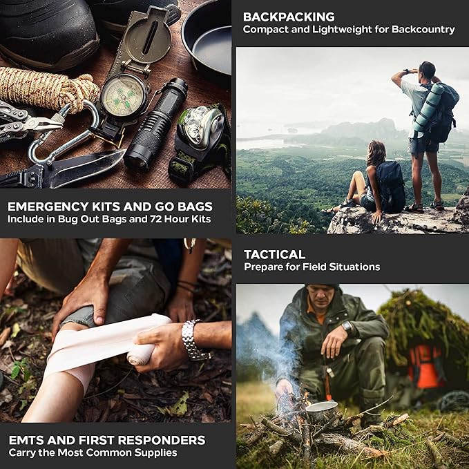 EPG Field First Aid Kit (IFAK) | 44 Piece | Compact Personal First Aid Kit | Backpacking, Camping, Emergency, Travel, Tactical, Go Bag, Bug Out Bag, 72 Hour Kit, Essentials, EDC, Survival IFAK (Tan)
