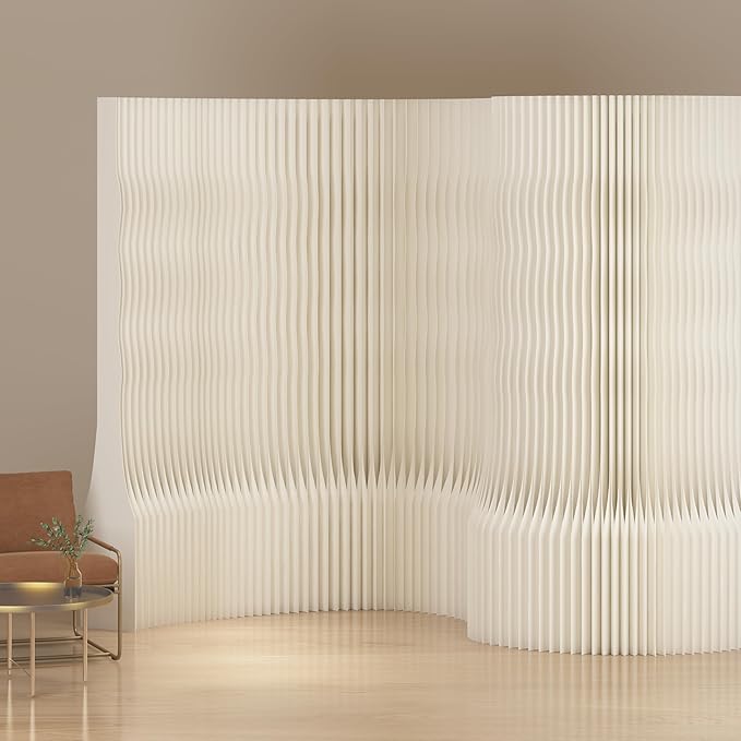 FoldableRoom Divider Privacy Screens Movable Temporary Wall Space Partition, 5.25~9.19 FT Tall, 6.56~16.4 FT Width, Choice of Various Sizes and Styles